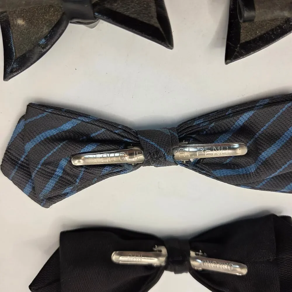 Vintage 1950s–70s Boys Clip-On Bow Tie Lot of 7 Royal Ormond Beau Clip